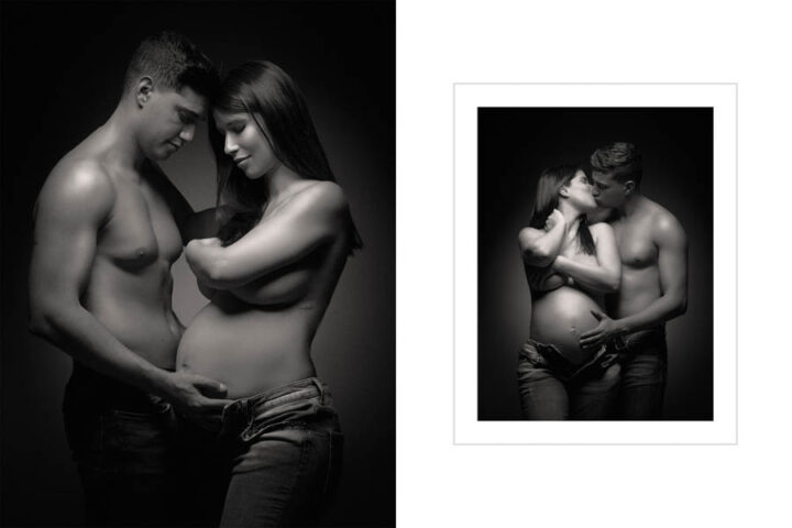 Fotos de embarazada modernas en estudio en Madrid
